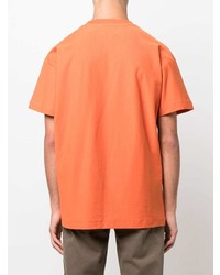 T-shirt à col rond imprimé orange Flaneur Homme