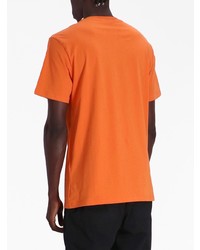 T-shirt à col rond imprimé orange Moschino