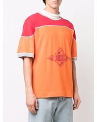 T-shirt à col rond imprimé orange Diesel