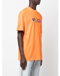 T-shirt à col rond imprimé orange MSGM