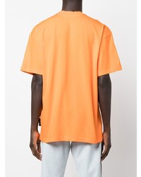 T-shirt à col rond imprimé orange MSGM