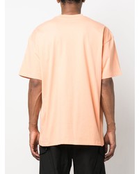 T-shirt à col rond imprimé orange MSGM