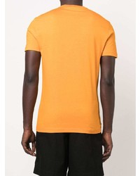T-shirt à col rond imprimé orange Versace