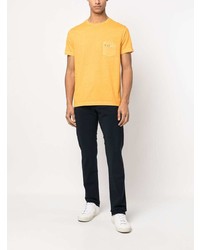 T-shirt à col rond imprimé orange Fay