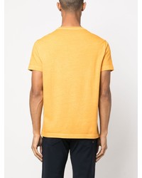 T-shirt à col rond imprimé orange Fay