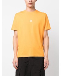 T-shirt à col rond imprimé orange Stone Island