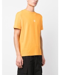 T-shirt à col rond imprimé orange Stone Island