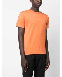 T-shirt à col rond imprimé orange Stone Island