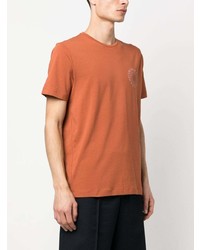 T-shirt à col rond imprimé orange Corneliani
