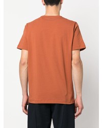 T-shirt à col rond imprimé orange Corneliani