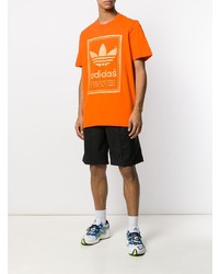 T-shirt à col rond imprimé orange adidas