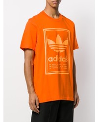 T-shirt à col rond imprimé orange adidas