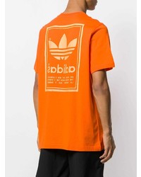 T-shirt à col rond imprimé orange adidas