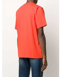 T-shirt à col rond imprimé orange MSGM