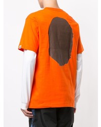 T-shirt à col rond imprimé orange A Bathing Ape