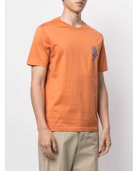 T-shirt à col rond imprimé orange Gieves & Hawkes