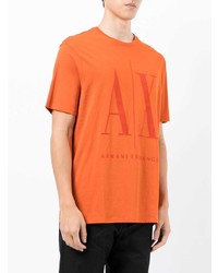 T-shirt à col rond imprimé orange Armani Exchange