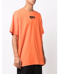 T-shirt à col rond imprimé orange Off-White