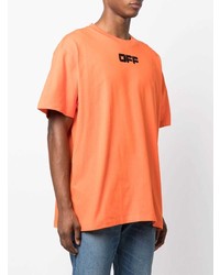 T-shirt à col rond imprimé orange Off-White