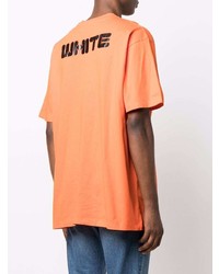 T-shirt à col rond imprimé orange Off-White