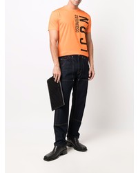 T-shirt à col rond imprimé orange DSQUARED2