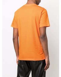 T-shirt à col rond imprimé orange Moschino