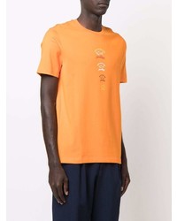 T-shirt à col rond imprimé orange Paul & Shark