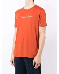 T-shirt à col rond imprimé orange Armani Exchange