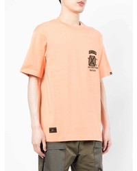 T-shirt à col rond imprimé orange Alpha Industries