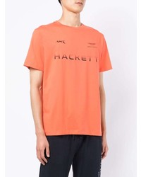 T-shirt à col rond imprimé orange Hackett