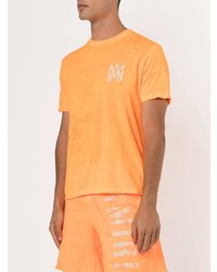 T-shirt à col rond imprimé orange Amiri