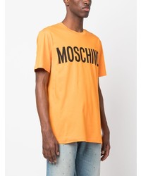 T-shirt à col rond imprimé orange Moschino