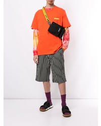 T-shirt à col rond imprimé orange MSGM