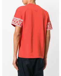 T-shirt à col rond imprimé orange Kenzo