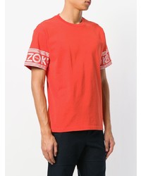 T-shirt à col rond imprimé orange Kenzo