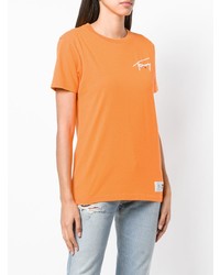 T-shirt à col rond imprimé orange Tommy Jeans