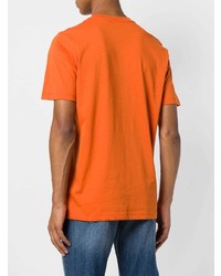 T-shirt à col rond imprimé orange Diesel