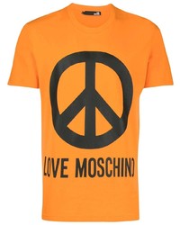 T-shirt à col rond imprimé orange Love Moschino