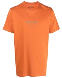 T-shirt à col rond imprimé orange Maharishi