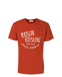 T-shirt à col rond imprimé orange MAISON KITSUNÉ