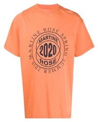 T-shirt à col rond imprimé orange Martine Rose