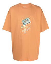 T-shirt à col rond imprimé orange Martine Rose