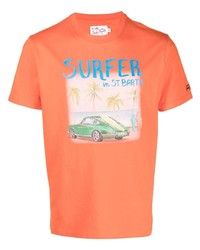 T-shirt à col rond imprimé orange MC2 Saint Barth