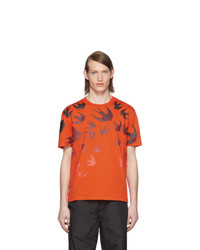 T-shirt à col rond imprimé orange McQ Alexander McQueen