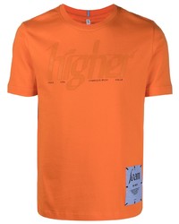 T-shirt à col rond imprimé orange McQ