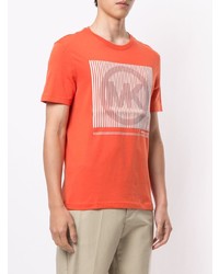 T-shirt à col rond imprimé orange Michael Kors