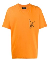 T-shirt à col rond imprimé orange MJB Marc Jacques Burton