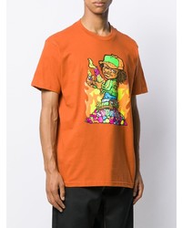 T-shirt à col rond imprimé orange Supreme