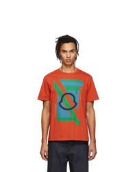 T-shirt à col rond imprimé orange Moncler Genius