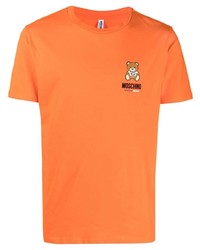 T-shirt à col rond imprimé orange Moschino